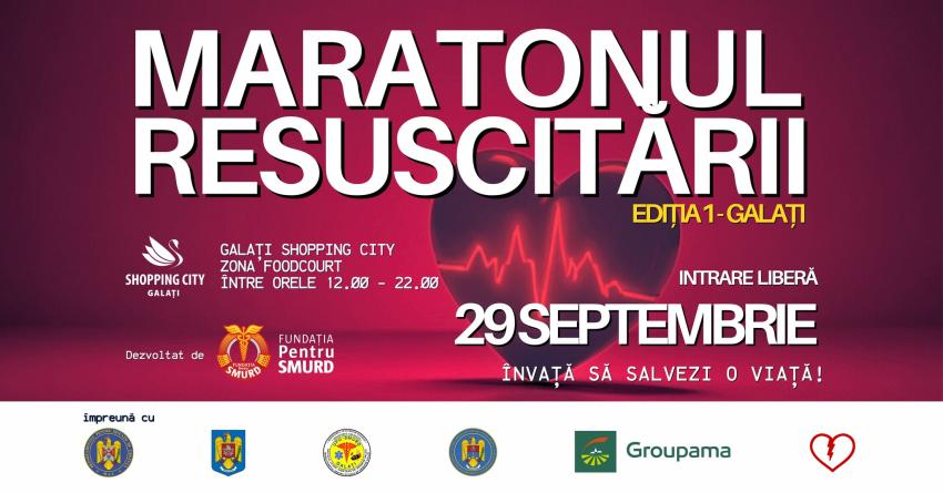 Maratonul Resuscitării, duminică, la Shopping City Galați