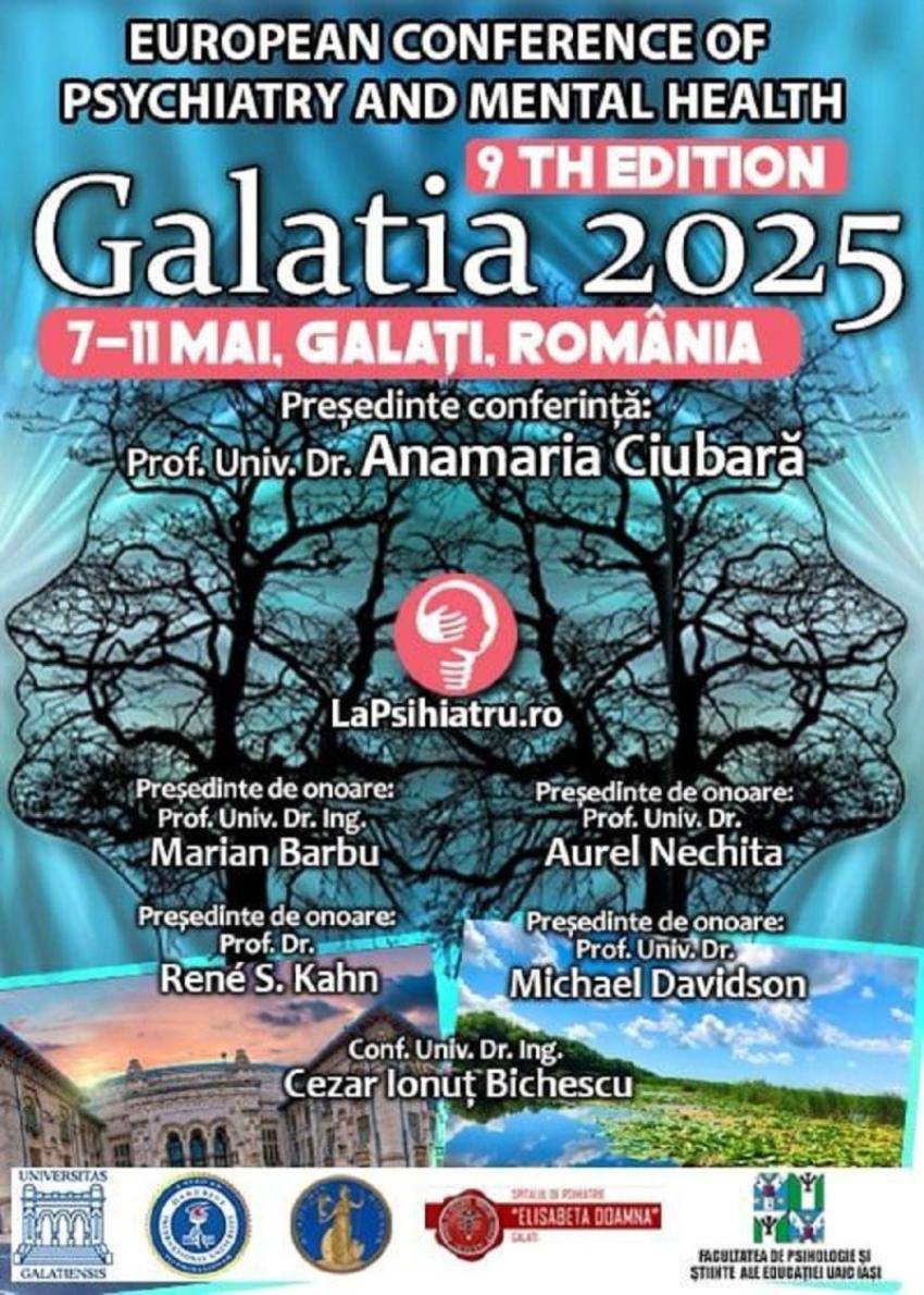 Invitați din țară și străinătate la Conferința Europeană de Psihiatrie și Sănătate Mintală „Galatia 2025”
