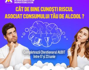 Gălățenii își pot evalua consumul de alcool, în Săptămâna Națională a Testării AUDIT