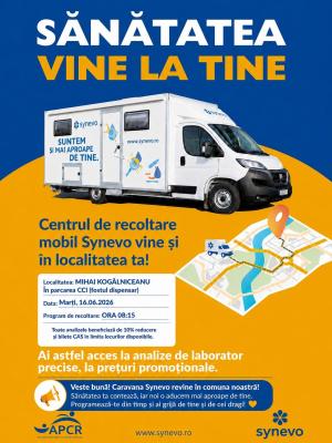 Centru de recoltare mobil Synevo, &icirc;n comuna Sm&acirc;rdan